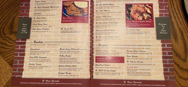 Back Porch - Shellman, GA menu_pic