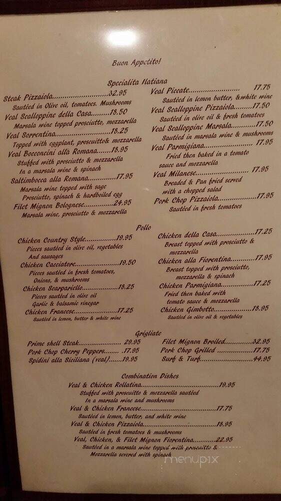 Villa Fiorita Restaurant - Brooklyn, NY menu_pic