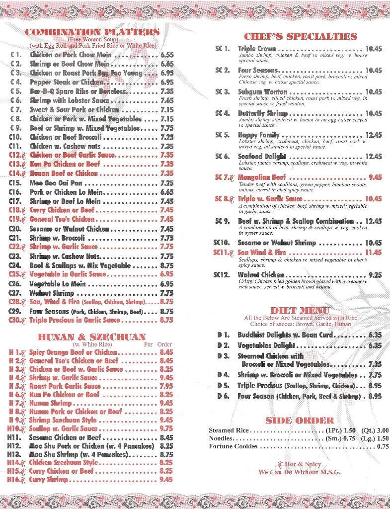 Ho Yi Chinese Restaurant - Wilkes Barre, PA menu_pic