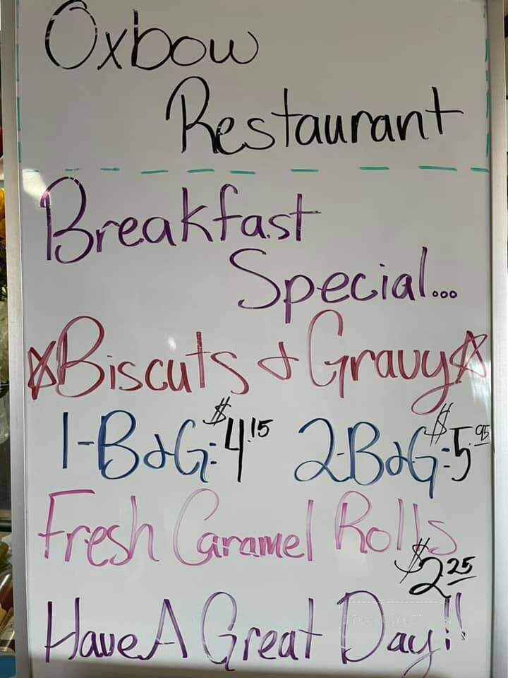 Oxbow Restaurant - De Smet, SD menu_pic