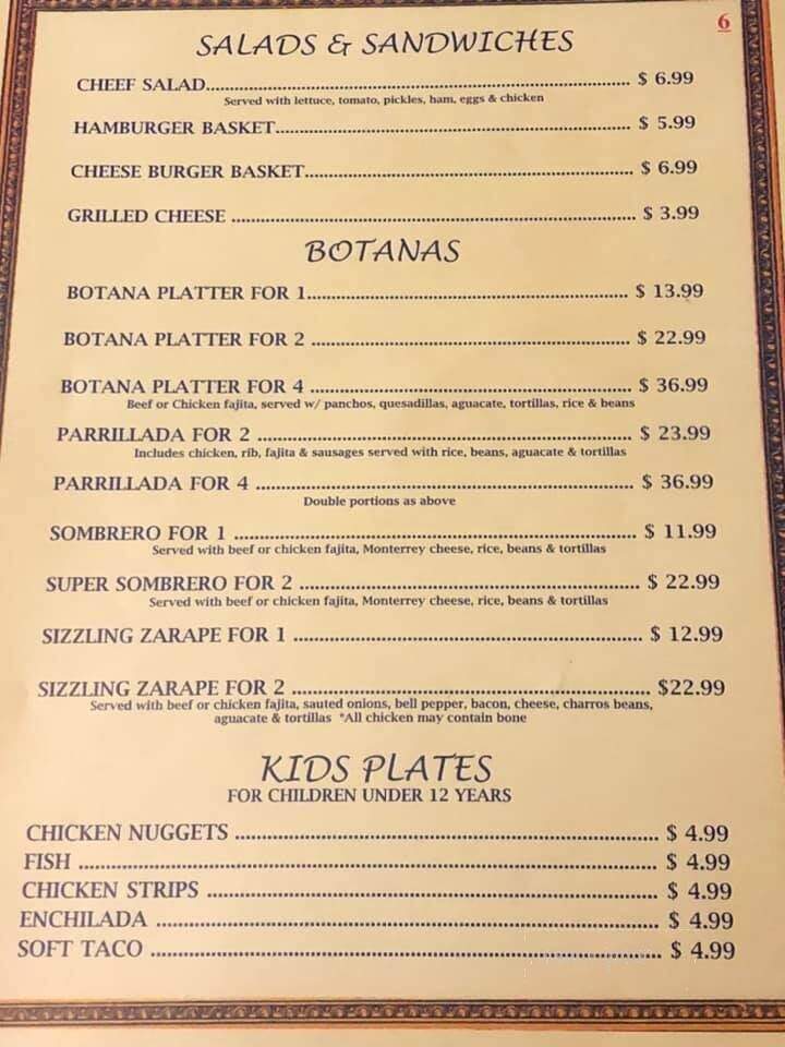 El Pescador - San Benito, TX menu_pic
