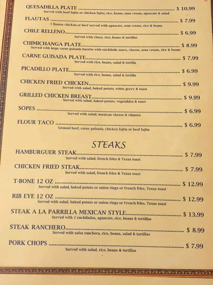 El Pescador - San Benito, TX menu_pic
