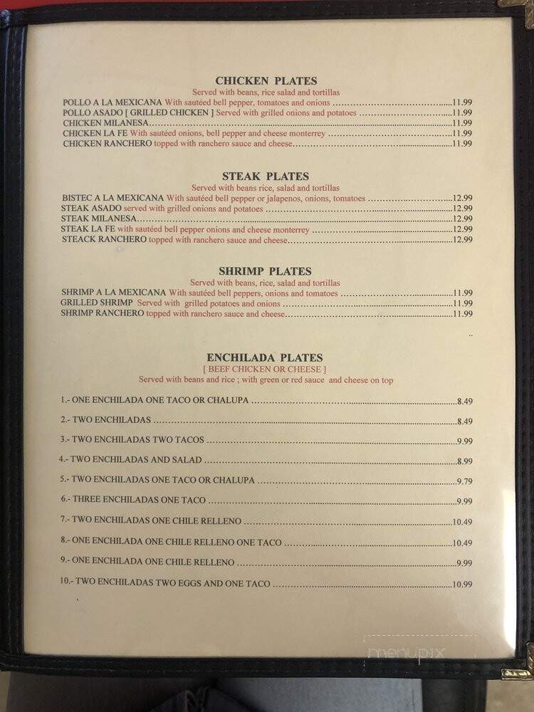 La Fe Restaurant - Colorado City, TX menu_pic