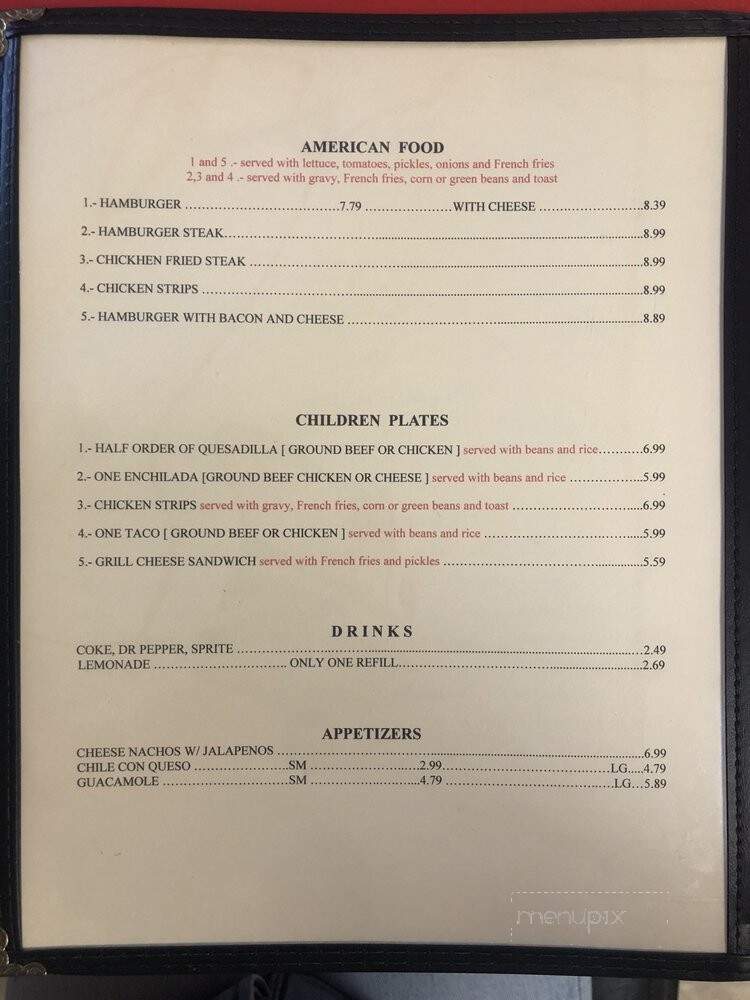 La Fe Restaurant - Colorado City, TX menu_pic