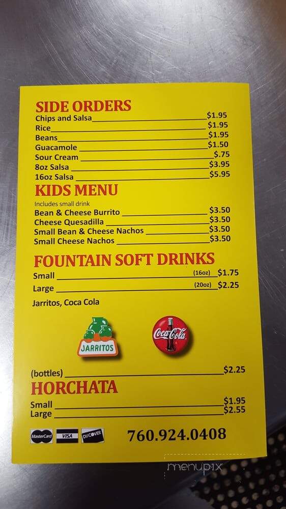 Salsa's - Mammoth Lakes, CA menu_pic