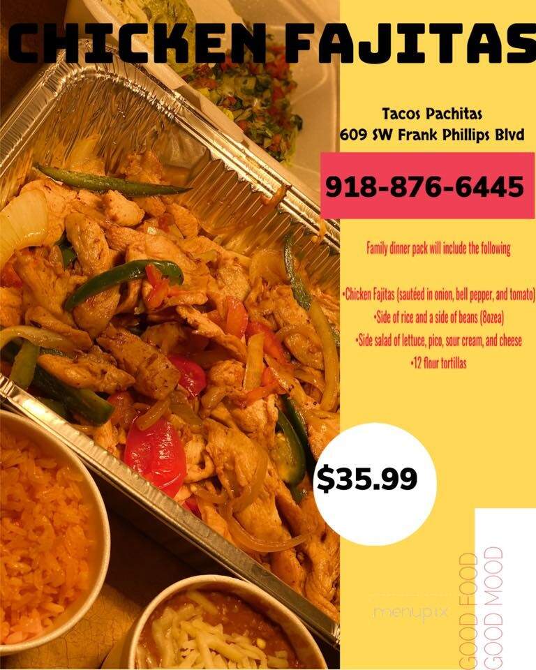 Tacos Pachitas - Bartlesville, OK menu_pic