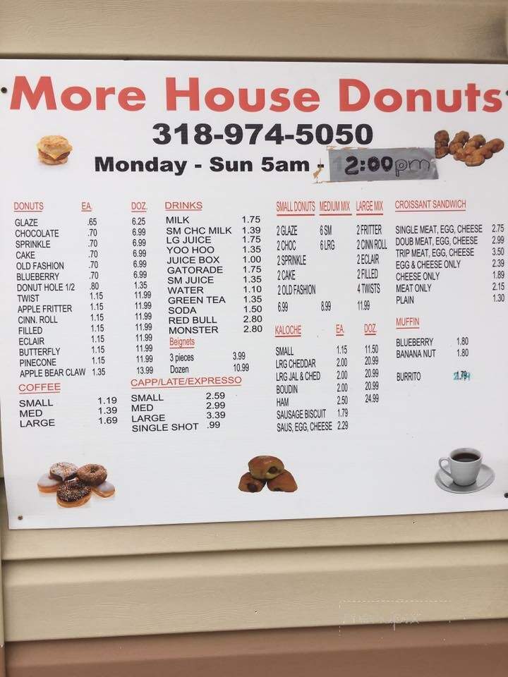 Morehouse Donuts - Bastrop, LA menu_pic