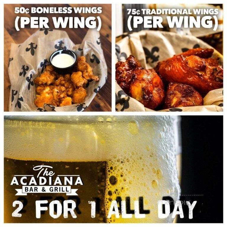 Acadiana Bar and Grill - Youngsville, LA menu_pic