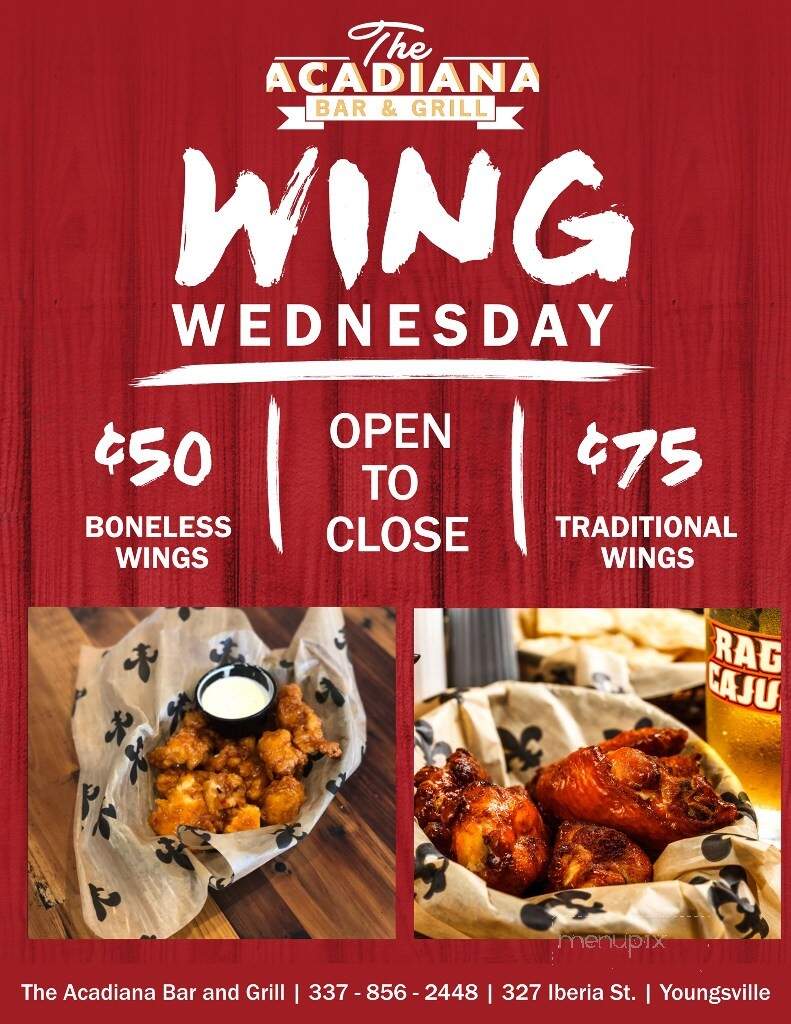 Acadiana Bar and Grill - Youngsville, LA menu_pic
