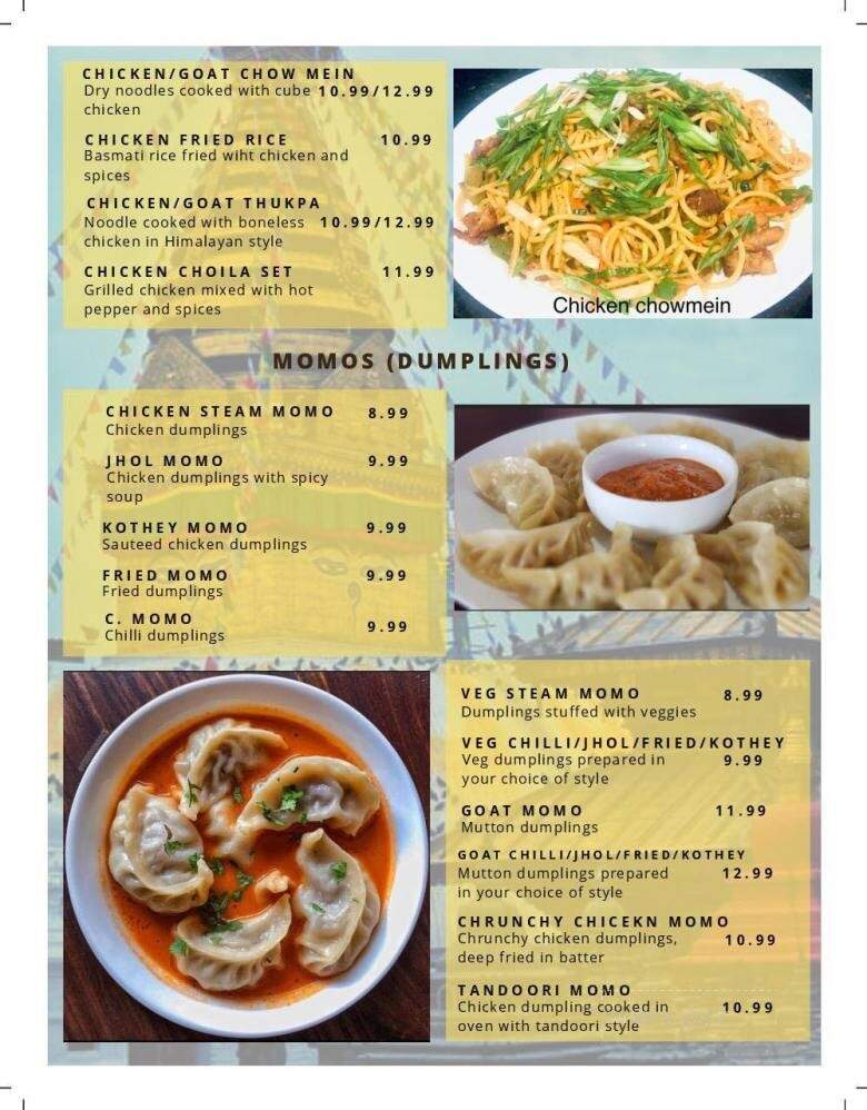 Himalayan Cafe - Monroe, LA menu_pic