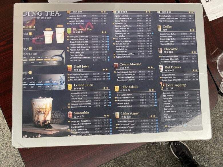 Ding Tea - Victoria, BC menu_pic