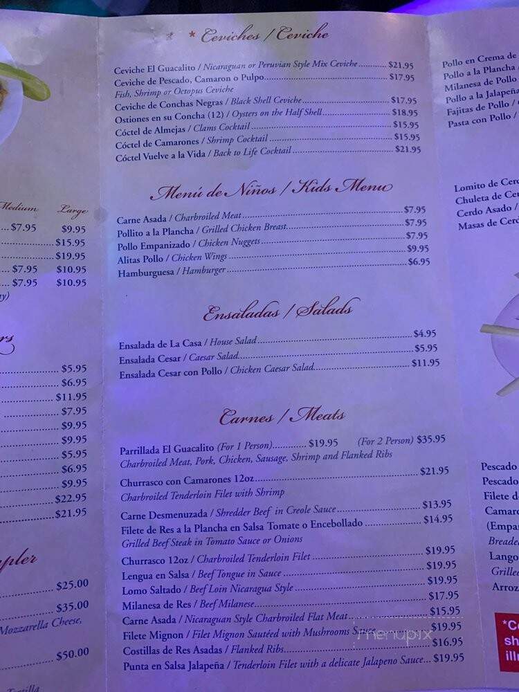El Guacalito Restaurant - Miami, FL menu_pic