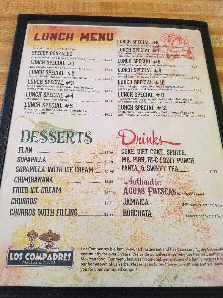 Los Compadres - Glennville, GA menu_pic