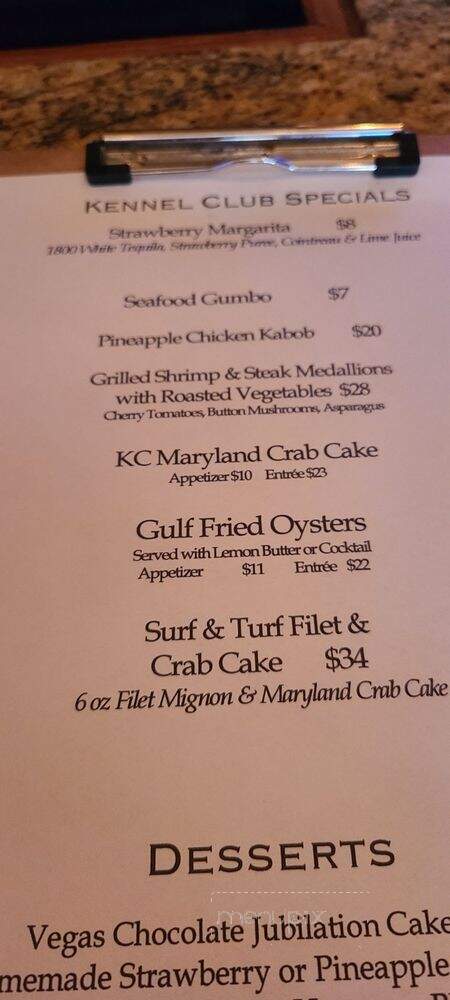 Kennel Club - Grenada, MS menu_pic