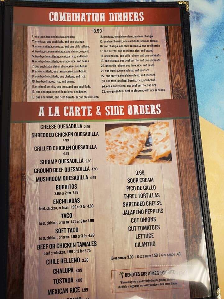 Costa Oaxaquena - Belmont, MS menu_pic