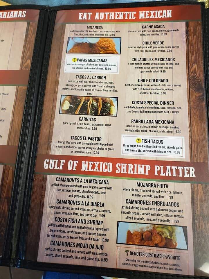 Costa Oaxaquena - Belmont, MS menu_pic