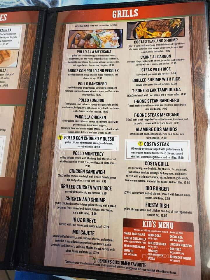 Costa Oaxaquena - Belmont, MS menu_pic