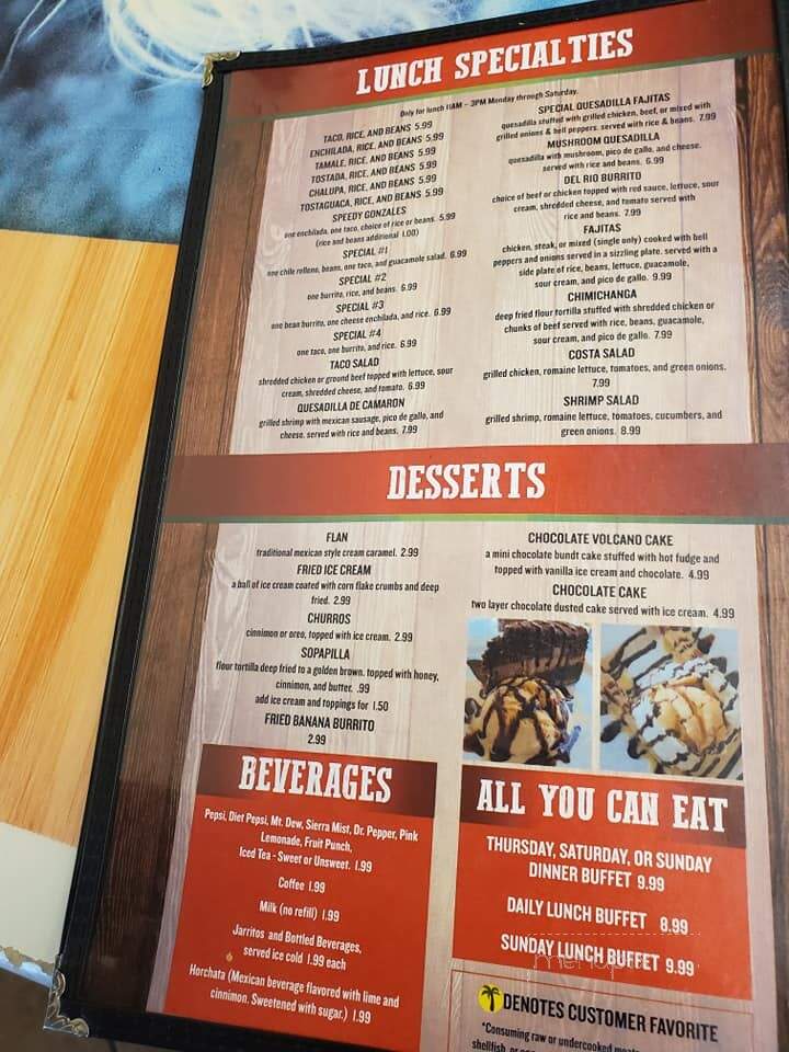 Costa Oaxaquena - Belmont, MS menu_pic