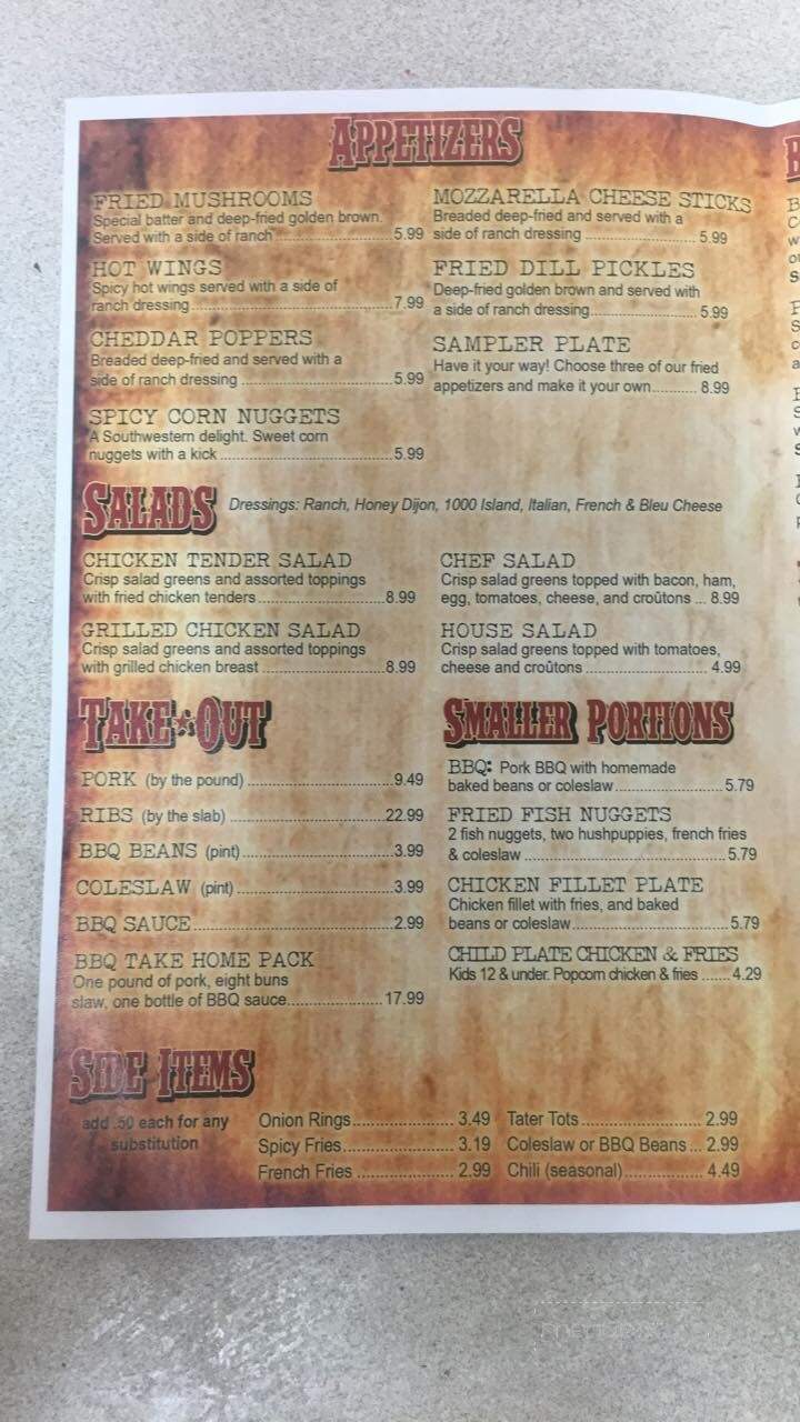 Couch's Log Cabin BBQ - Trumann, AR menu_pic