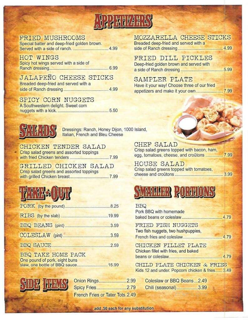 Couch's Log Cabin BBQ - Trumann, AR menu_pic