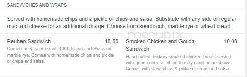 Sandbar Pub - St Augustine, FL menu_pic