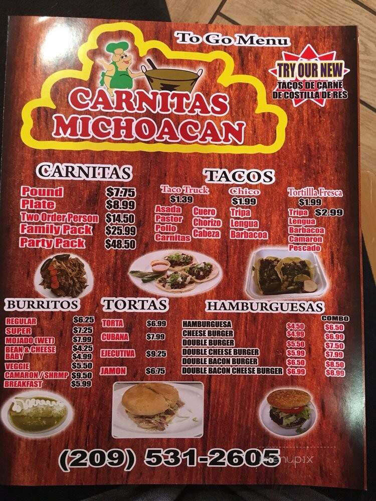 Carnitas Michoacan - Ceres, CA menu_pic