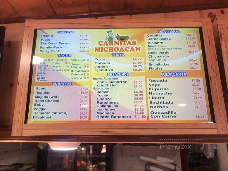 Carnitas Michoacan - Ceres, CA menu_pic