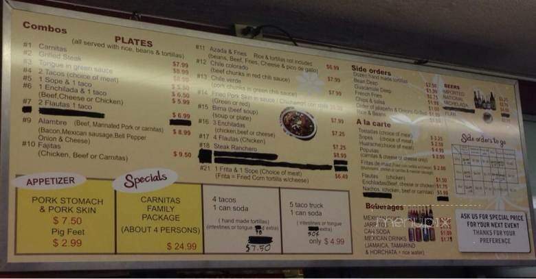Carnitas Michoacan - Ceres, CA menu_pic