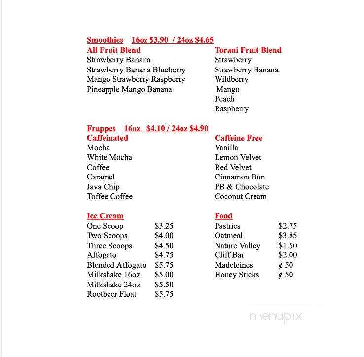 Si Si Caffe - Moraga, CA menu_pic