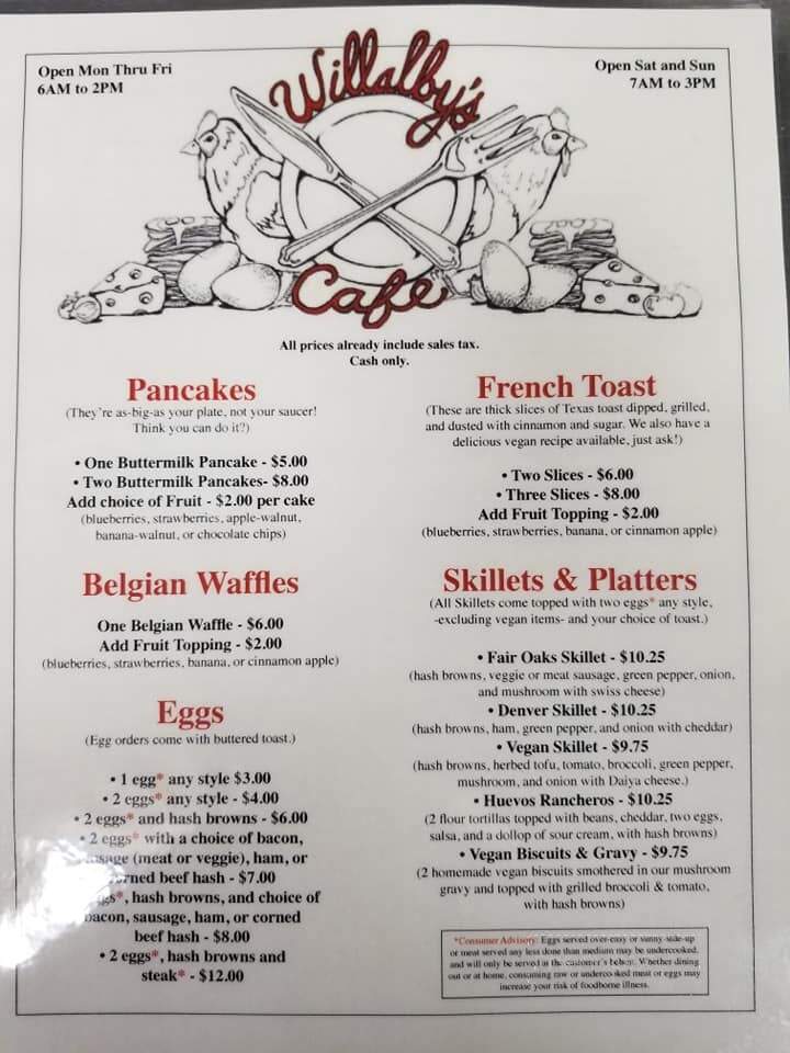 Willalby's Cafe - Madison, WI menu_pic