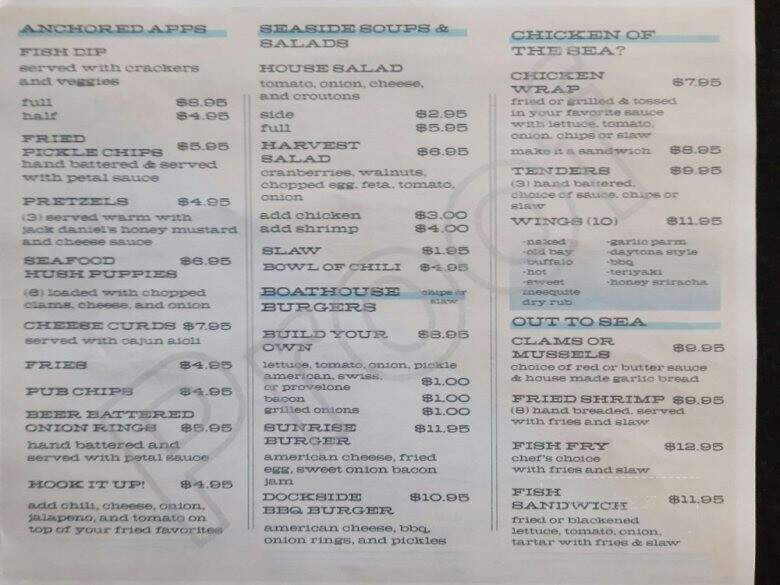Boat House Pub - Grant, FL menu_pic