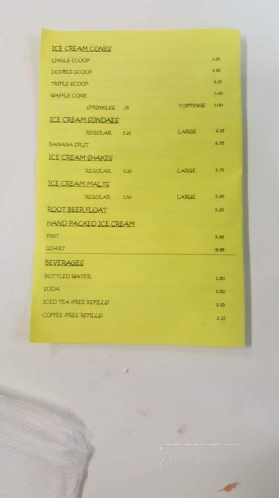 Cubby's Homemade Ice Cream - Punta Gorda, FL menu_pic
