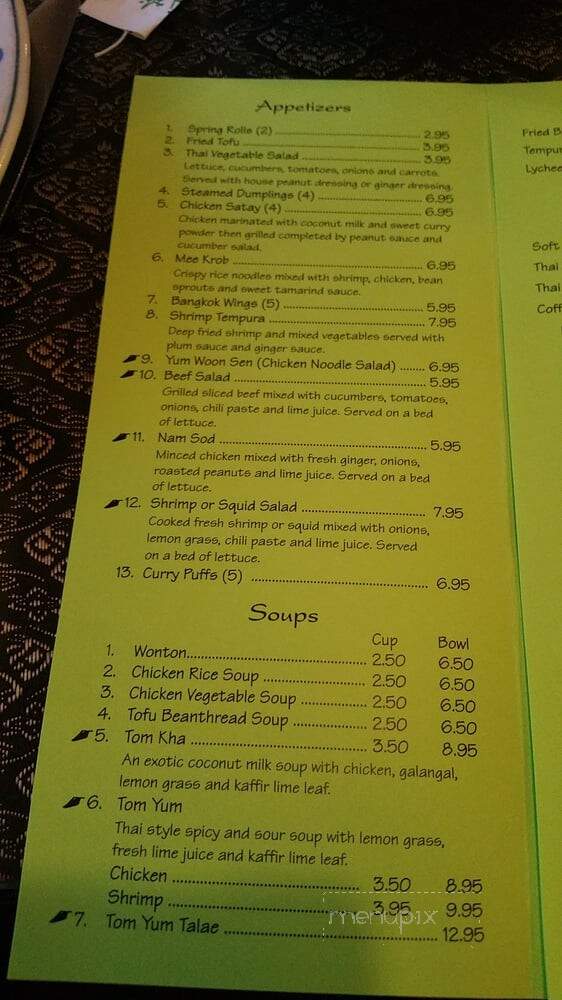 Thai House Restaurant - Jensen Beach, FL menu_pic