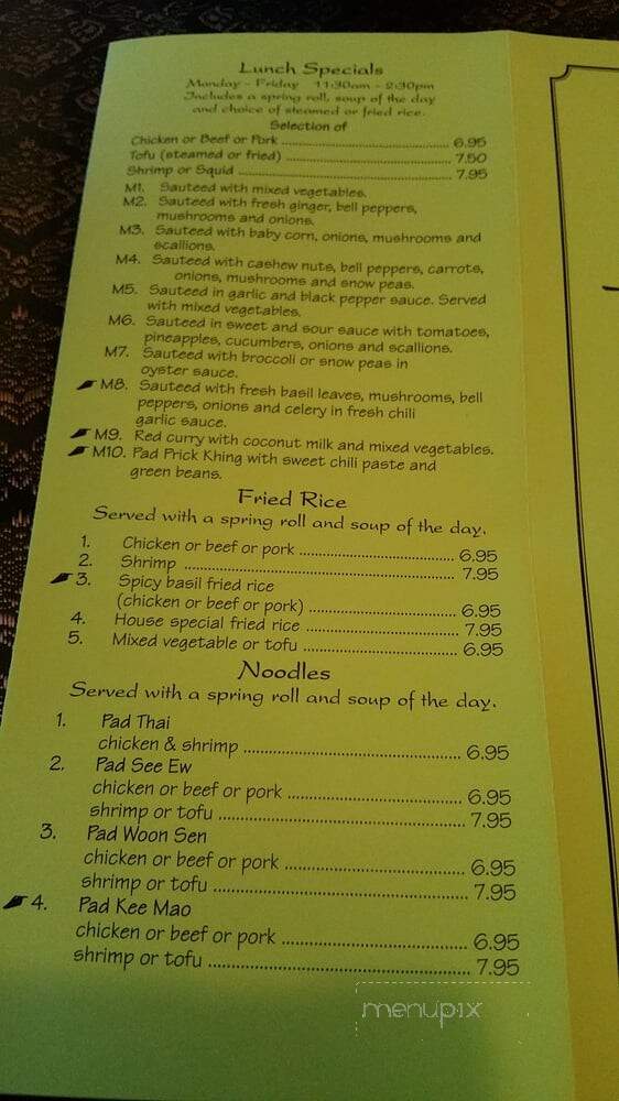 Thai House Restaurant - Jensen Beach, FL menu_pic