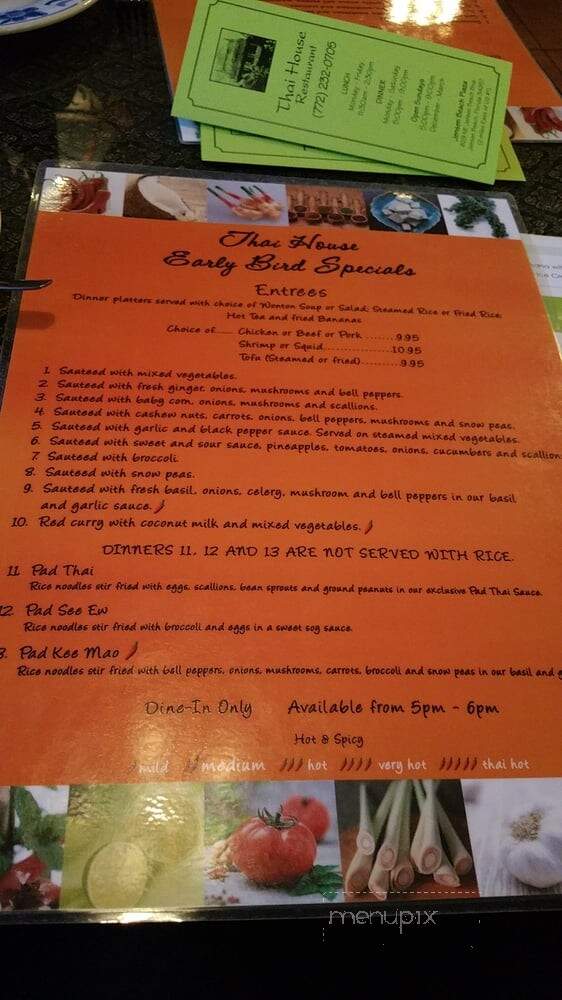 Thai House Restaurant - Jensen Beach, FL menu_pic