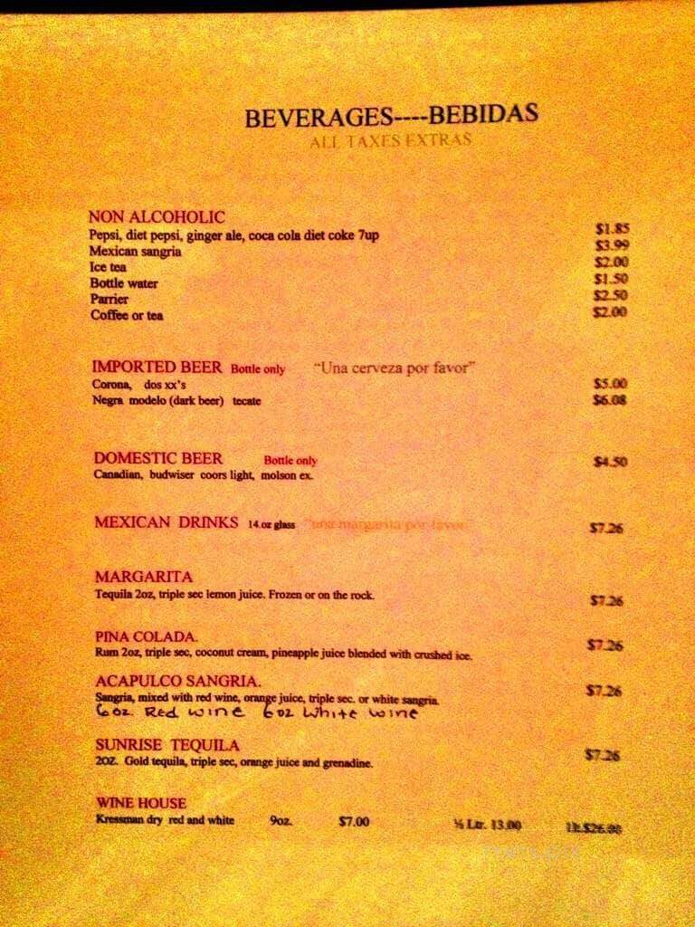 La Casa Mexicana - Greater Sudbury, ON menu_pic