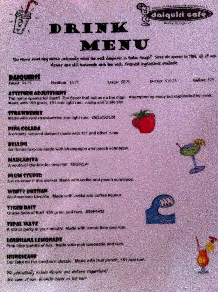 Daiquiri Cafe - Baton Rouge, LA menu_pic