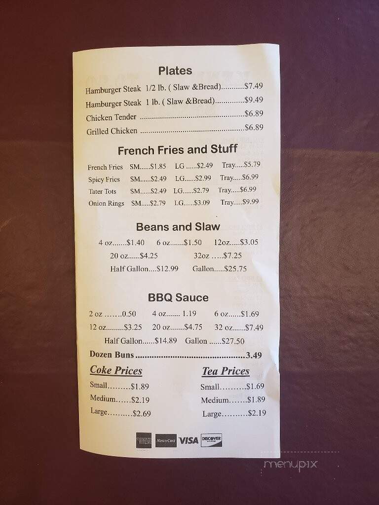 Kenny's Barbecue - Corinth, MS menu_pic