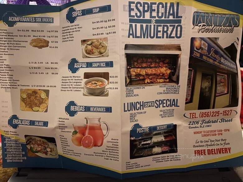 Jaritza's Restaurant - Camden, NJ menu_pic