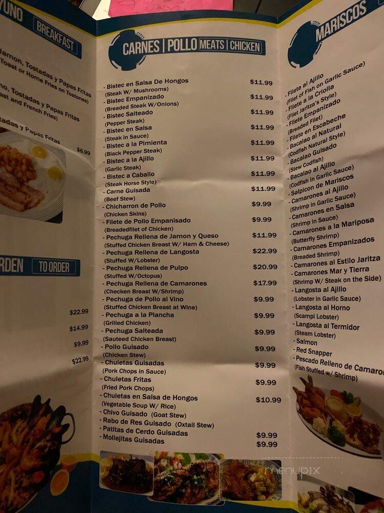 Jaritza's Restaurant - Camden, NJ menu_pic