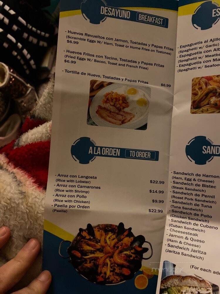 Jaritza's Restaurant - Camden, NJ menu_pic