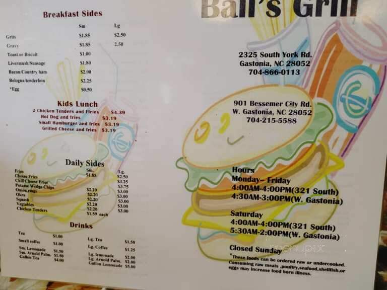 Balls Grill & Produce - Gastonia, NC menu_pic