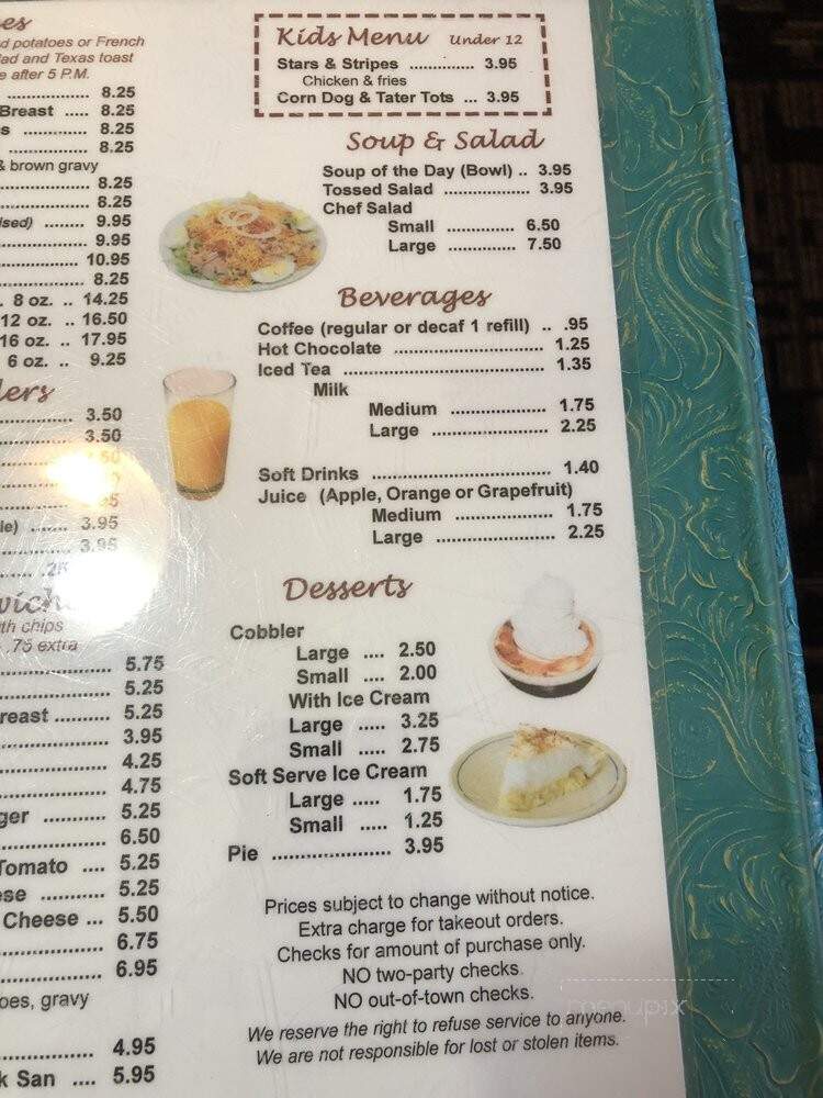 Marilyn's Restaurant - Mcalester, OK menu_pic