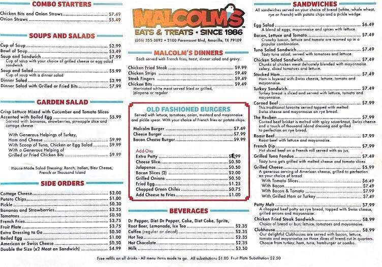 Malcolm's Ice Cream & Food - Amarillo, TX