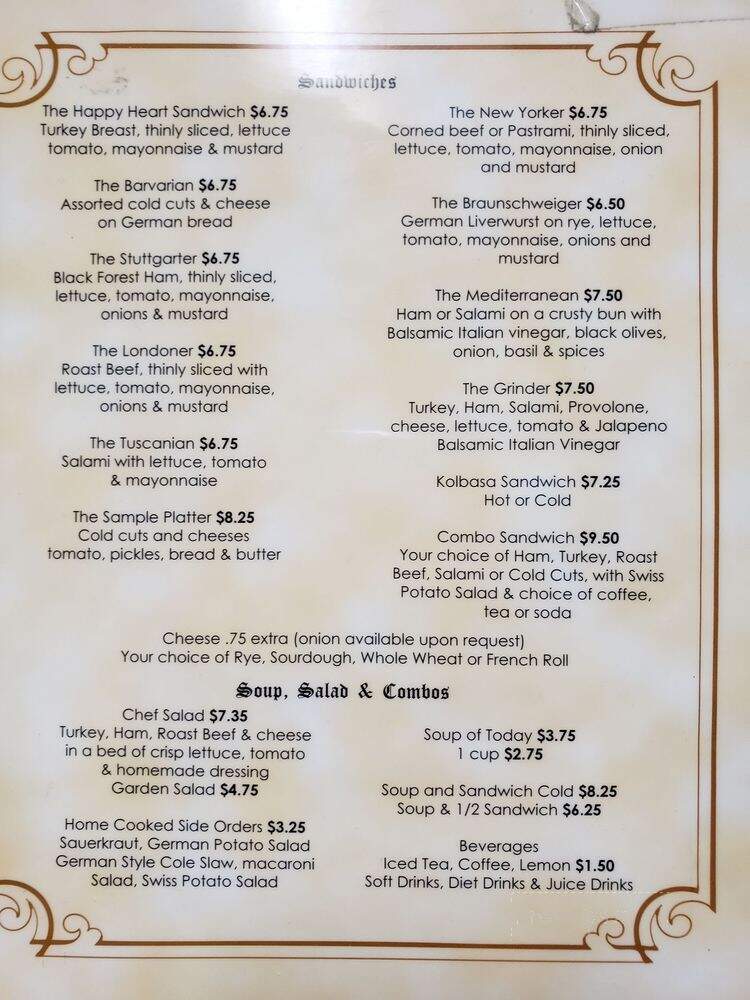 Upland German Delicatessen - Upland, CA menu_pic