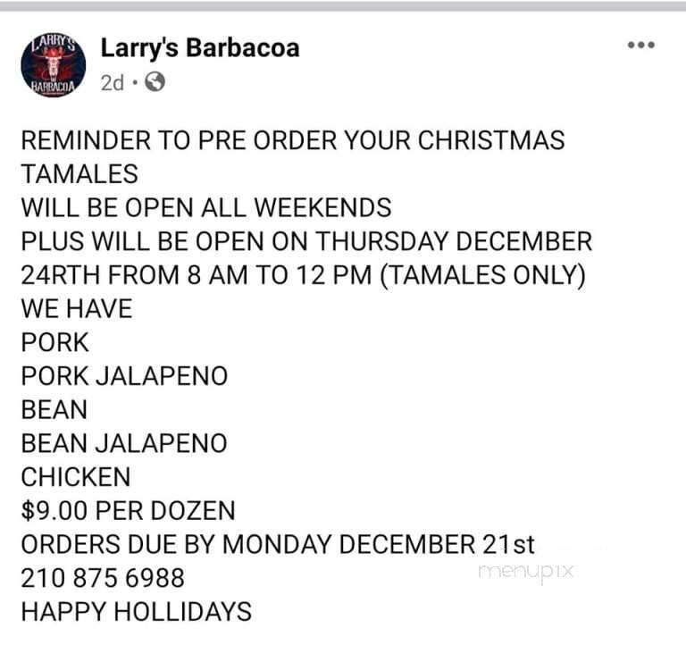 Larry's Barbacoa - San Antonio, TX