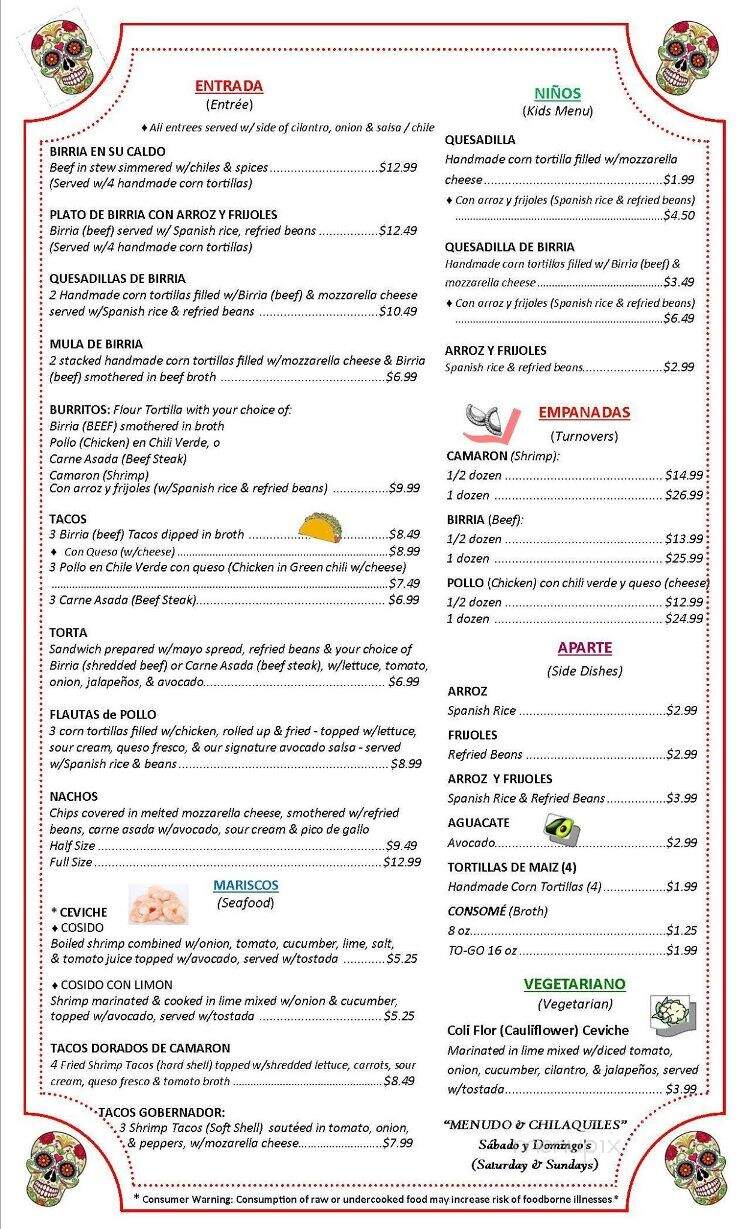 Casa de Nena - Ogden, UT menu_pic