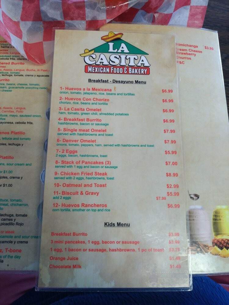 Menu of La Casita in El Dorado, KS 67042