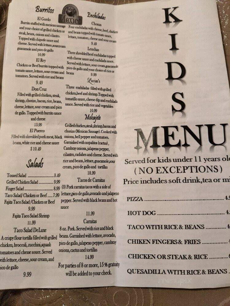 Lucia's Cocina Mexicana - Madison, AL menu_pic