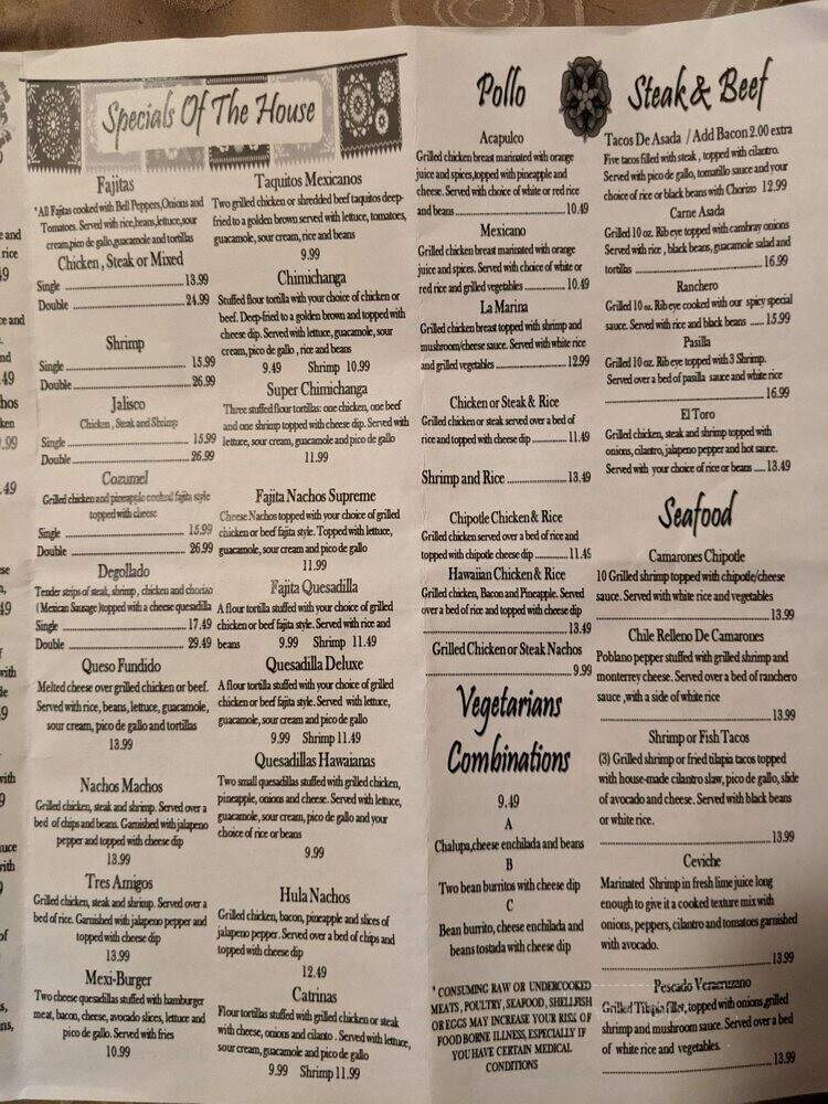 Lucia's Cocina Mexicana - Madison, AL menu_pic